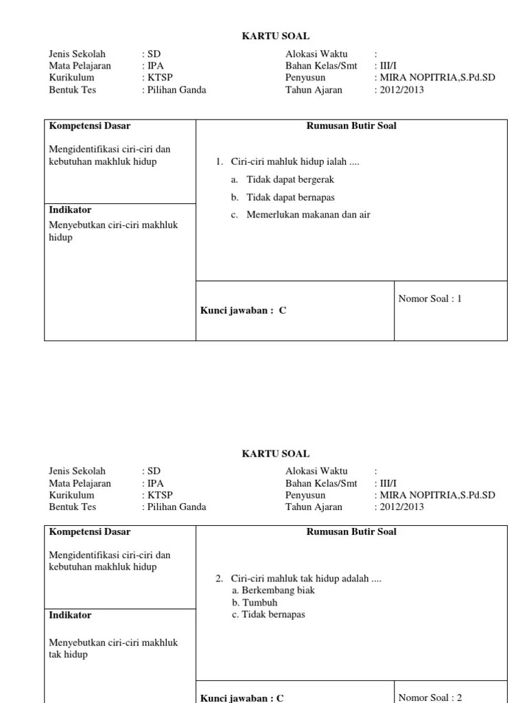 Pada pecahan 5/10, maka angka 5 disebut. Kartu Soal Kelas Iii Semester I Pdf