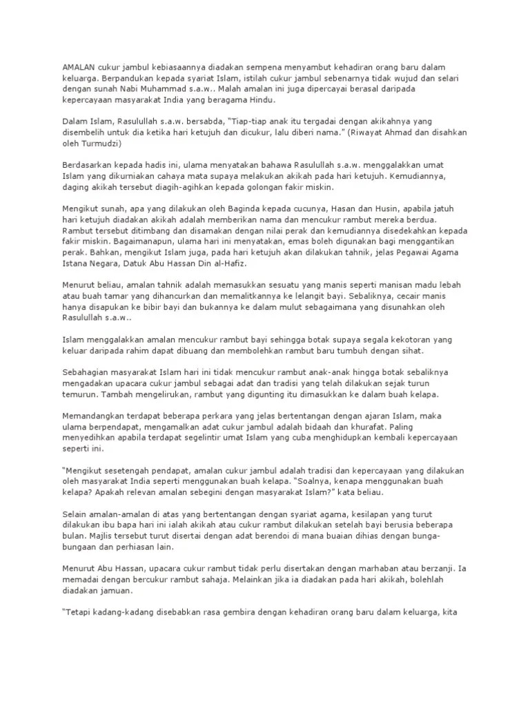 Cukur Jambul Anak Perempuan