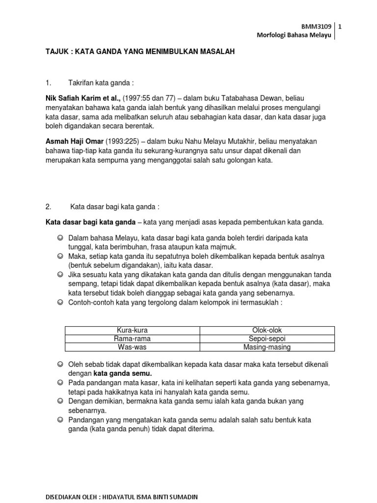 Angin yg tadinya bertiup dgn ~ bahasa . Kata Ganda Pdf