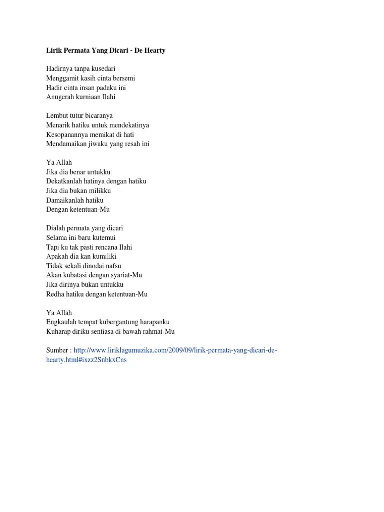 Paling Laju Lirik Lagu Permata