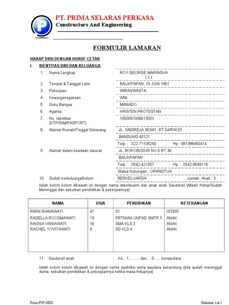 Surat lamaran kerja penting untuk menarik perhatian tim rekrutmen. Formulir Lamaran Kerja Pdf