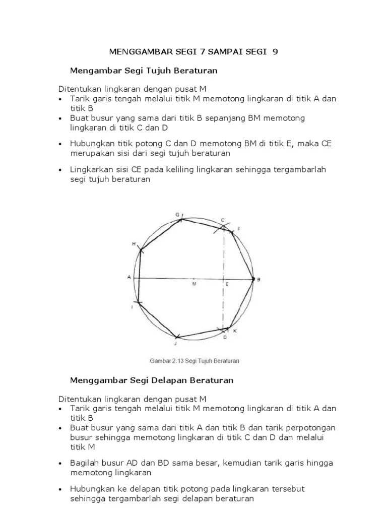 Menggambar Segi 7 Sampai Segi 10 | PDF