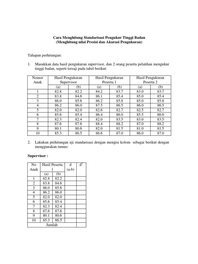 Menghitung Nilai Presisi Dan Akurasi Pengukuran | PDF