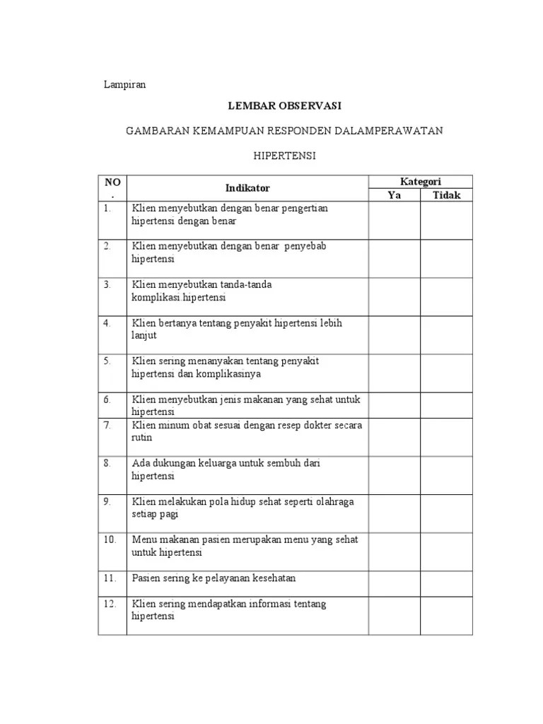 Lembar Observasi Tropi | PDF