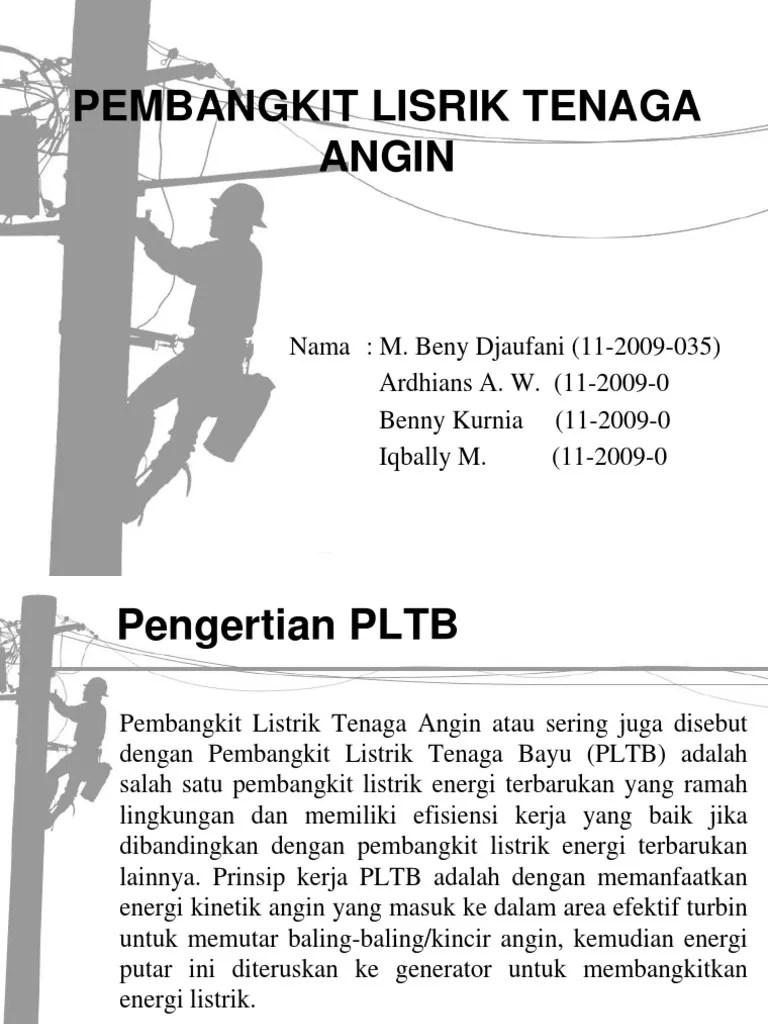 Pembangkit Listrik Tenaga Bayu (Angin) PLTB | PDF