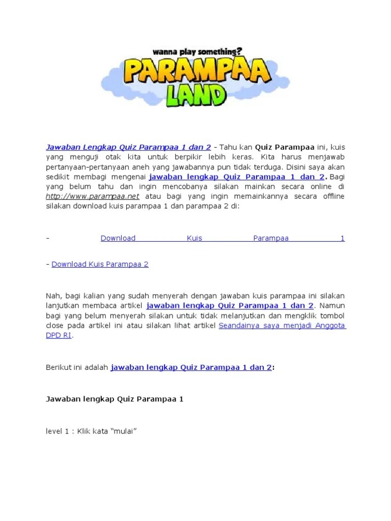Jawaban Lengkap Quiz Parampaa 1 Dan 2 | PDF