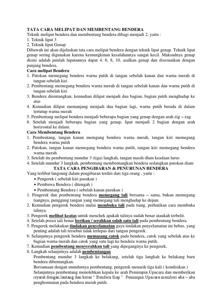 Tata Cara Melipat Dan Membentang Bendera | PDF