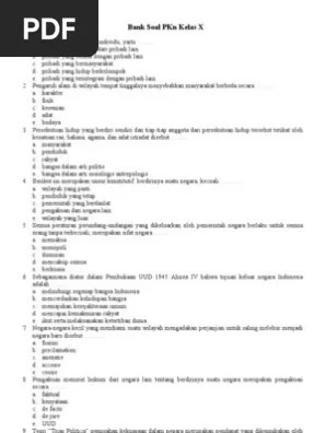 kunci jawaban lks pkn kelas 11 kurikulum 2013 bab 2. Bank Soal Pkn Kelas X