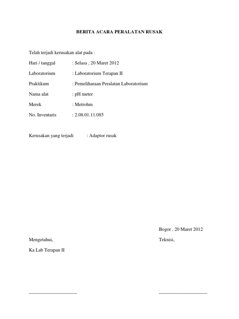 Admin dari blog bagikan contoh 2019 juga mengumpulkan . Contoh Surat Berita Acara Barang Rusak Kumpulan Surat Penting