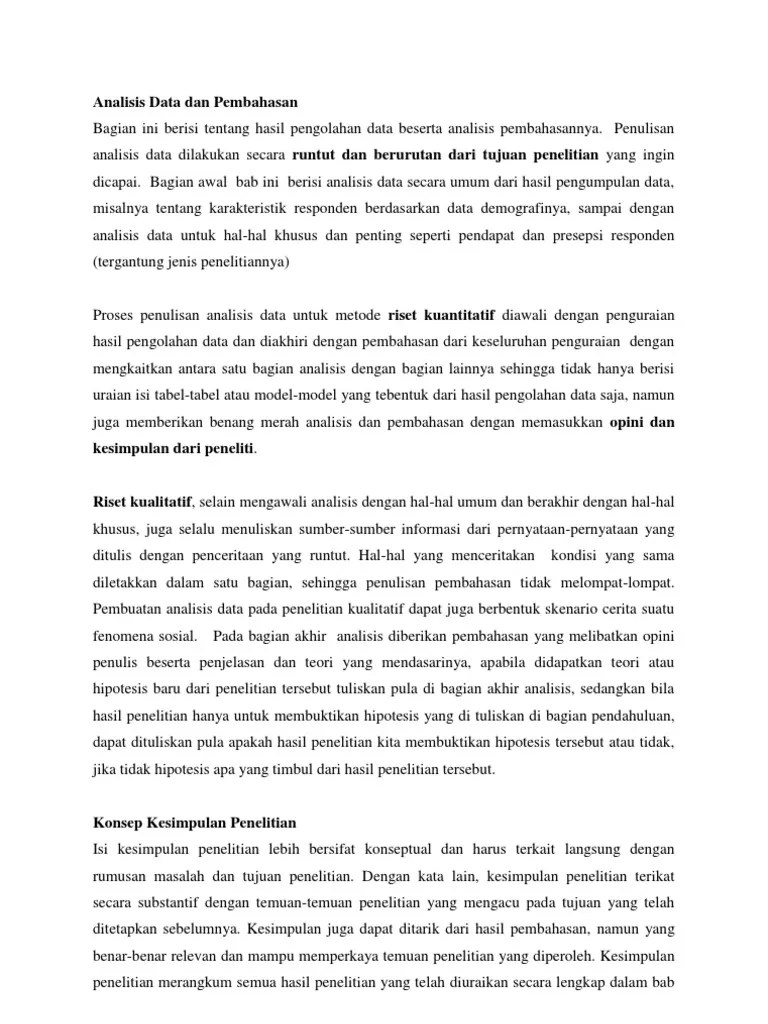 Deskripsi hasil riset analisis hasil riset. Analisis Data Dan Pembahasan Pdf