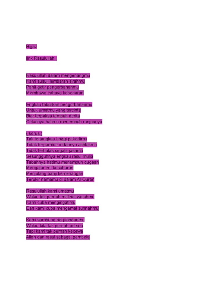 Link download lagu rasulullah dalam mengenangmu :. Lagu Nasyid Rasulullah Pdf