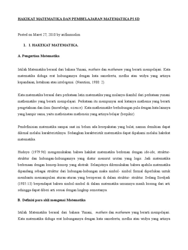 Hakikat Matematika | PDF