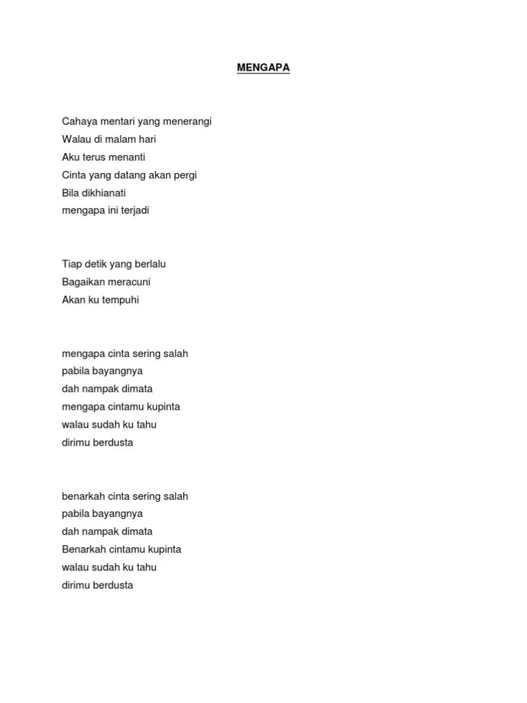 Lirik Lagu Elipsis | PDF