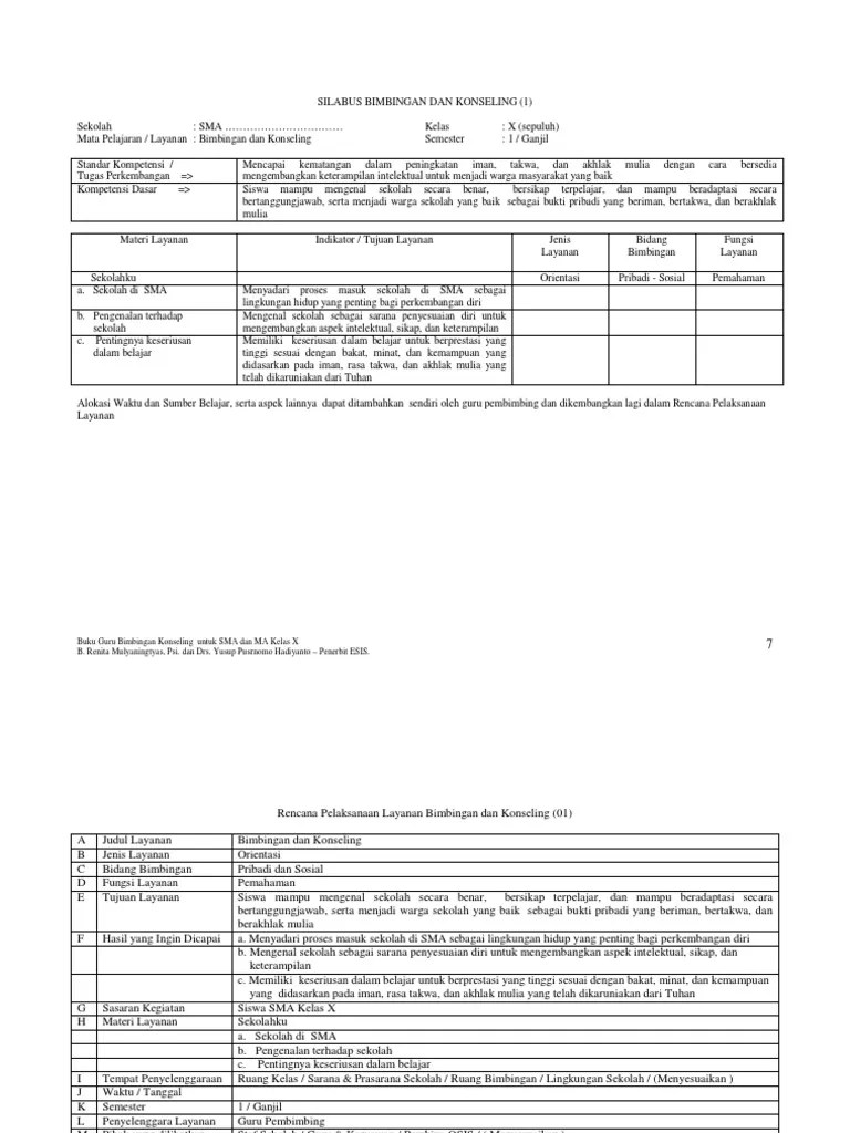 Trimaksih pak minto sangat bermanfaat.silabus dan prosem dll dtunggu ya bapak. Silabus Rpp Bk Kelas X Pdf