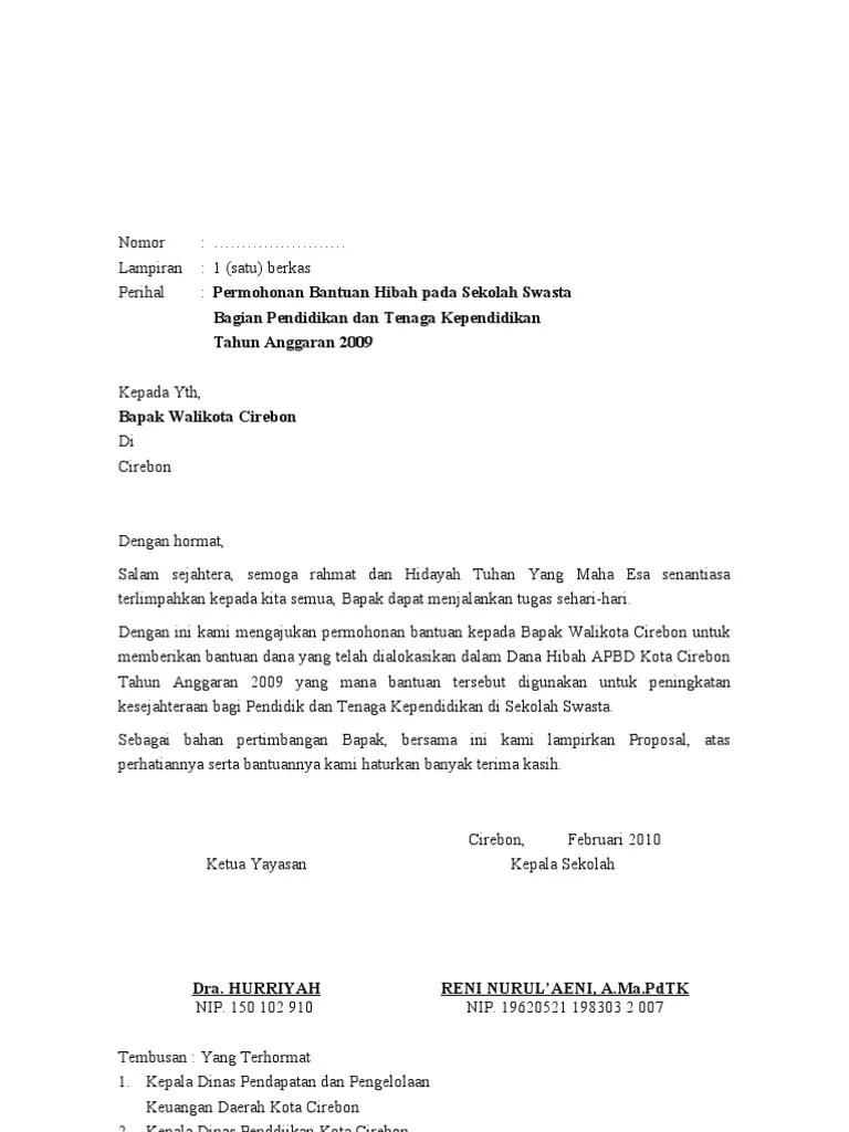 Dalam proposal pengajuan pada tahun anggaran berikutnya. Contoh Proposal Bantuan Hibah Pdf