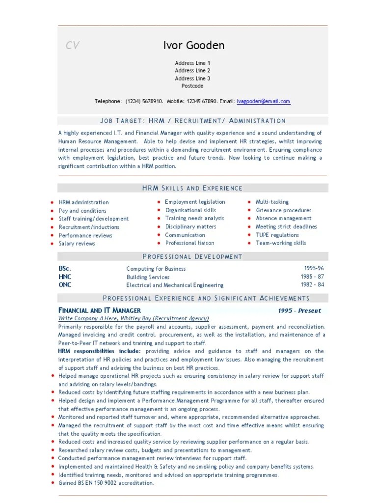 Cv For Hrm Hr Executive Resume Samples Qwikresume Appzillions