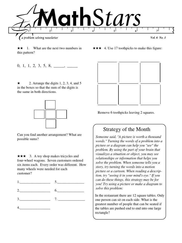 grade 6 math stars pdf fraction mathematics teaching mathematics