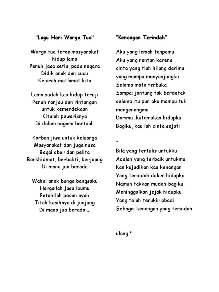 Lagu Hari Warga Tua | PDF
