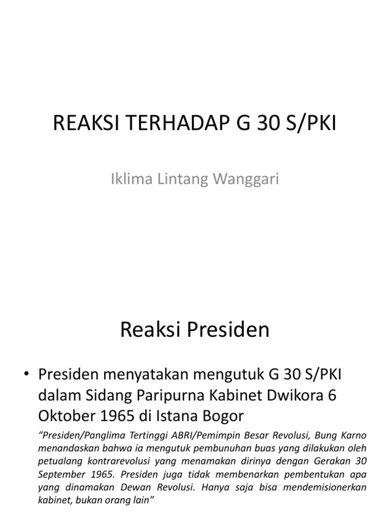 Reaksi Rakyat Terhadap G 30 S | PDF