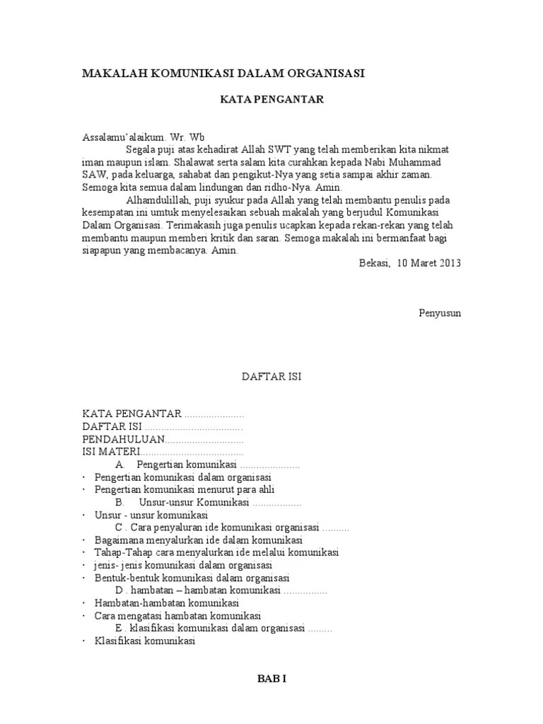 Makalah Komunikasi Dalam Organisasi