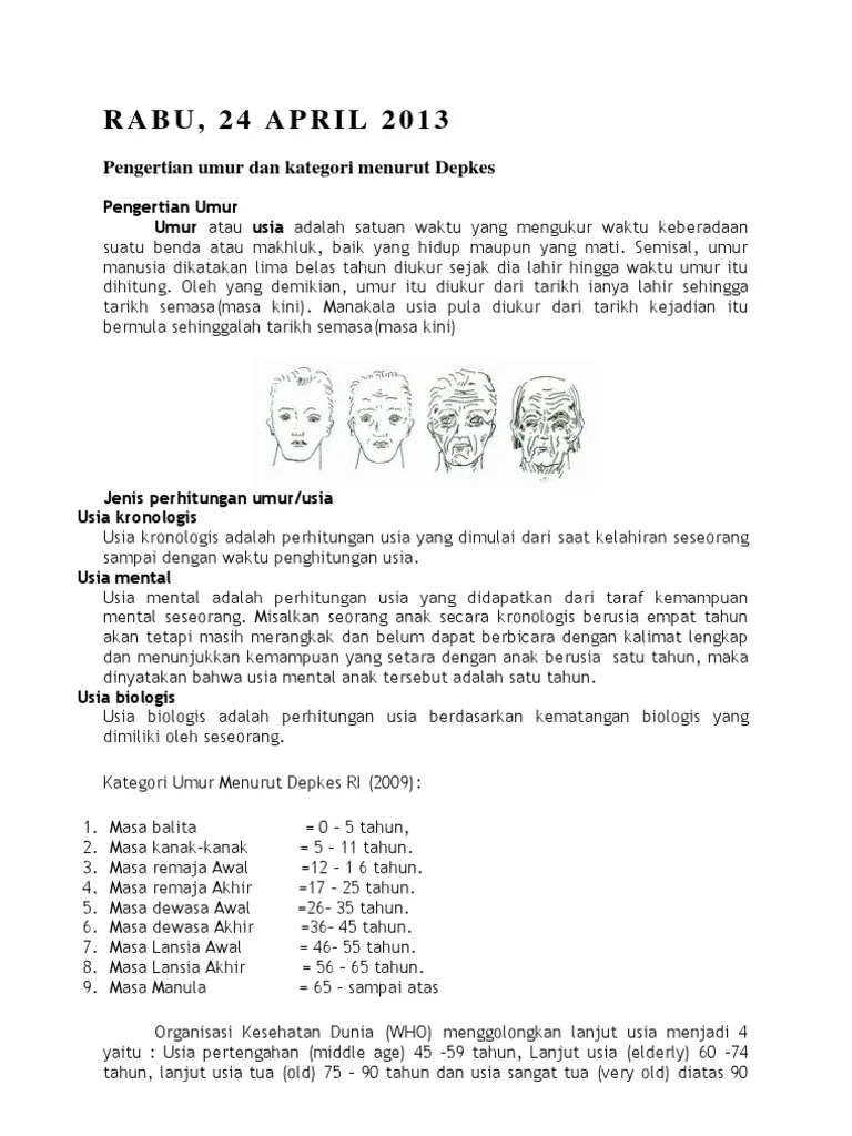 Usia Menurut Depkes | PDF