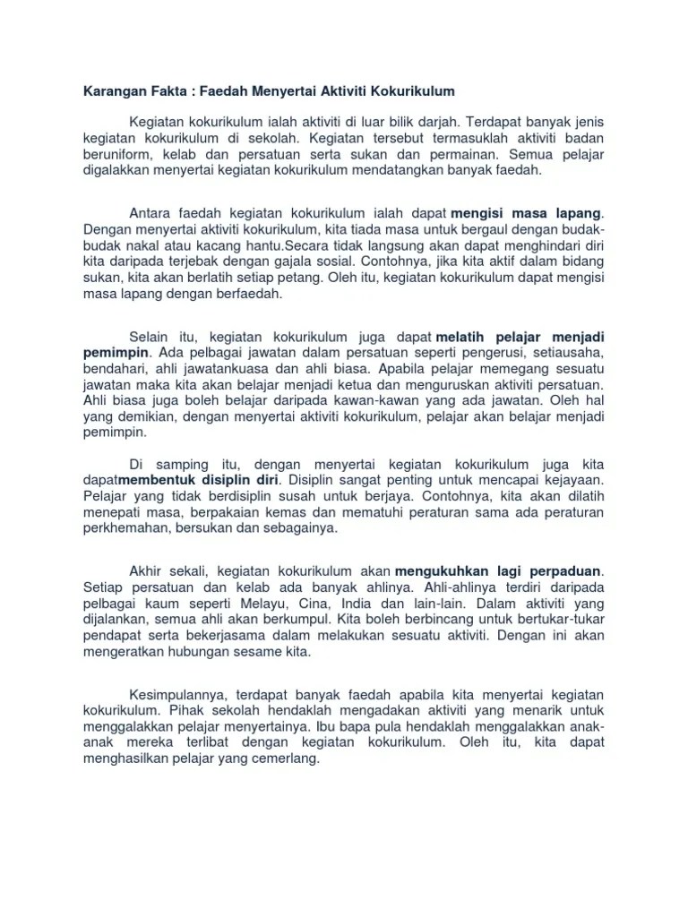 Selain itu, kegiatan kokurikulum juga dapat melatih pelajar menjadi pemimpin. Faedah Menyertai Akt Kokurikulum Pdf