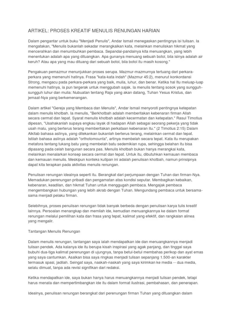 Menulis Renungan Harian | PDF