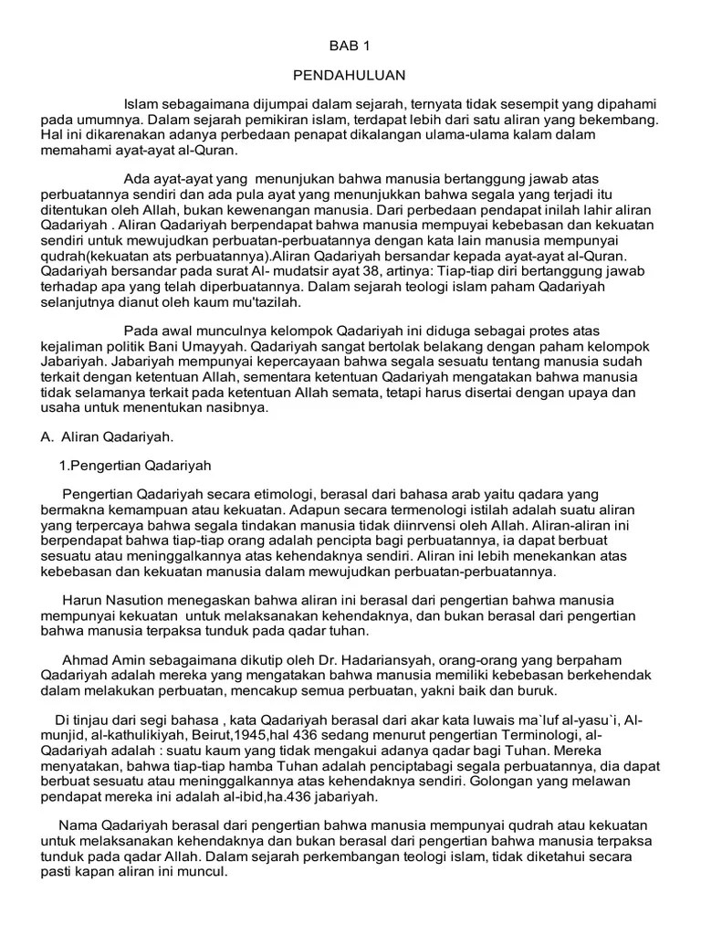 Aliran Qadariyah | PDF