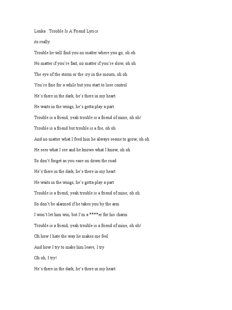 Lenka Trouble Is A Friend | PDF