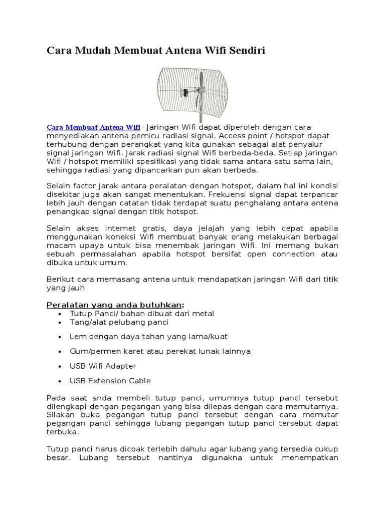 Cara Mudah Membuat Antena Wifi Sendiri