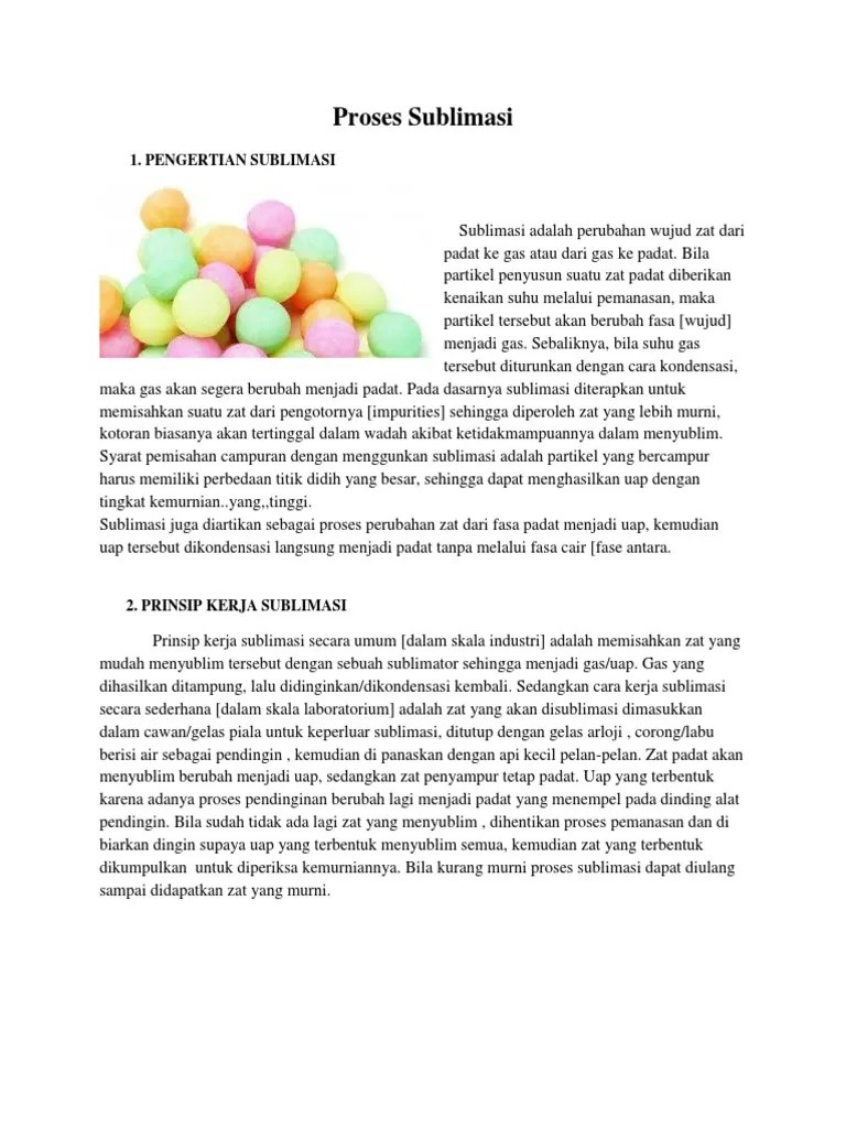 Proses Sublimasi | PDF