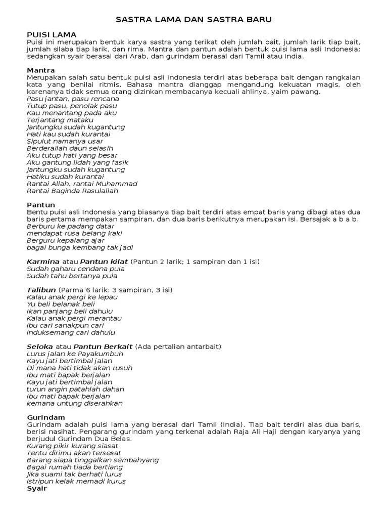 Yang sedikit menonjol tapi perbedaan nya sangat tampak dan sangat terlihat ? Perbedaan Sastra Lama Dengan Sastra Baru Pdf