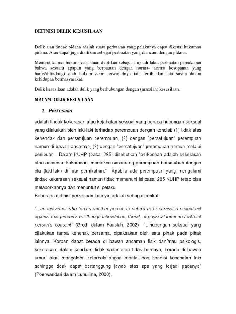 Definisi Delik Kesusilaan | PDF