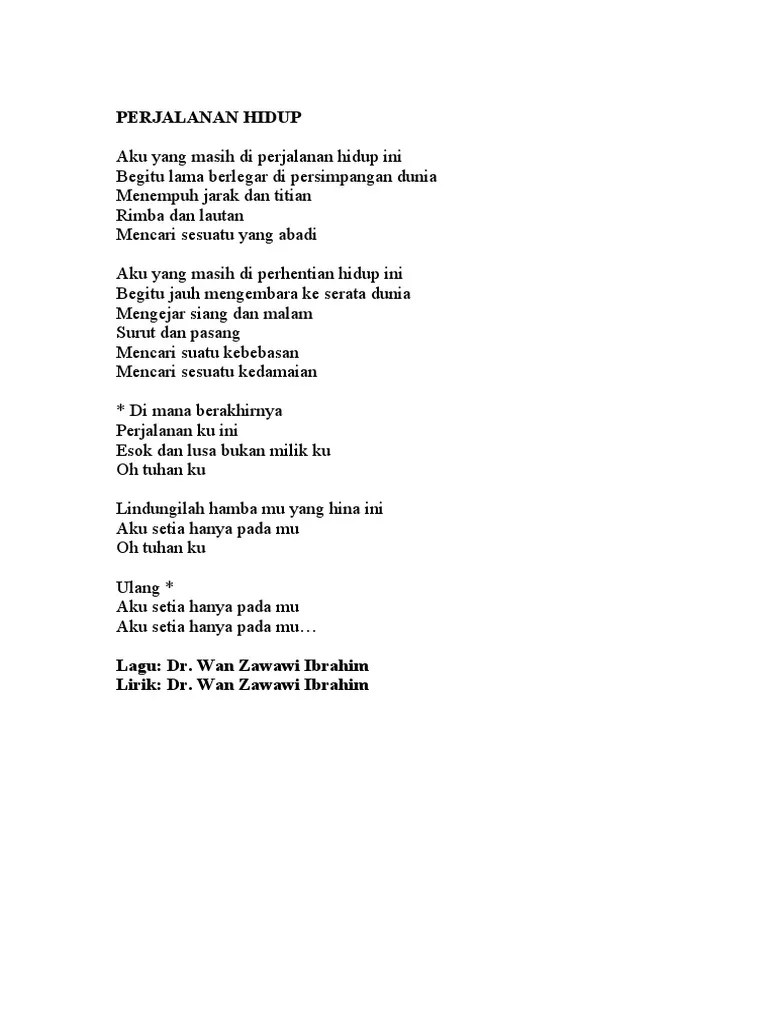 Lirik Lagu Perjalanan Hidup Ramli Sarip | PDF