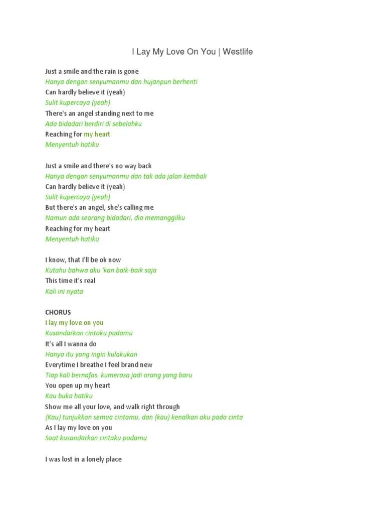 Em am a hole inside my heart. Westlife I Lay My Love On You Pdf