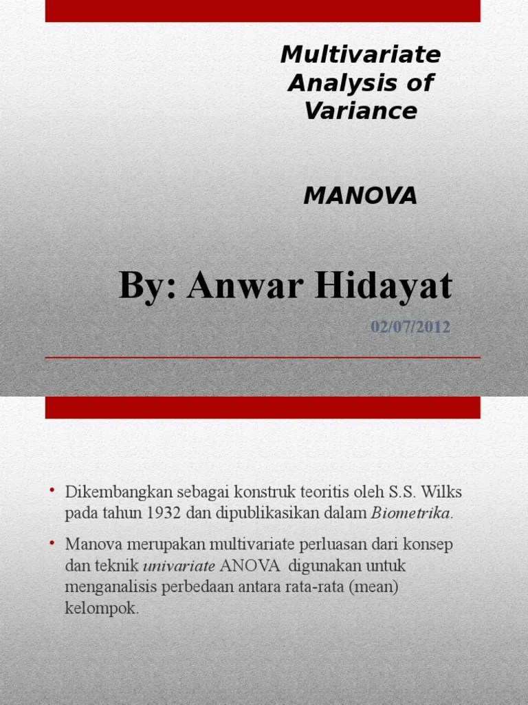 Pembahasan selanjutnya mengenai kedua jenis uji beda ini serta. Uji Manova Pdf
