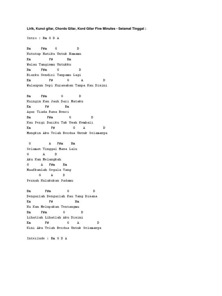 Takkan ku lupa saat itu. Kunci Gitar Emosinal Love Song Pdf