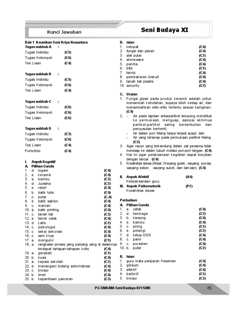 Kunci jawaban pr lks intan pariwara kelas 11 semester 2 2019/2020 pdf. Kunci Jawaban Lks Ekcellent Sbk Kelas Xi