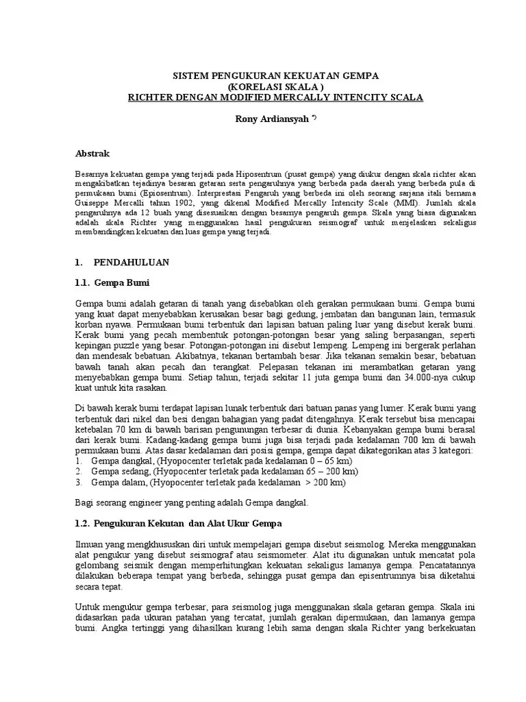 Artikel Sistem Pengukuran Gempa | PDF