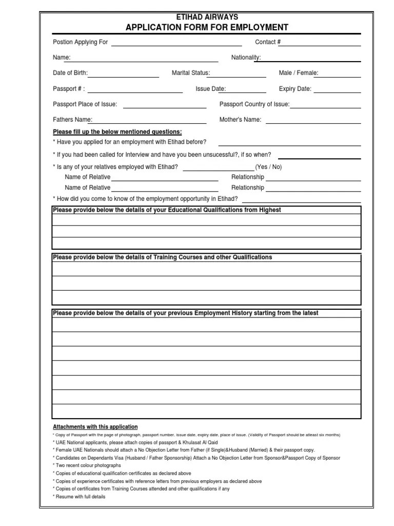 Cv & cover letter tailoring express service; Application Form For Employment Pdf