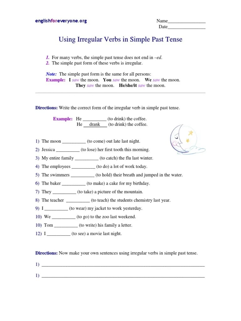 Simple Past Tense | PDF
