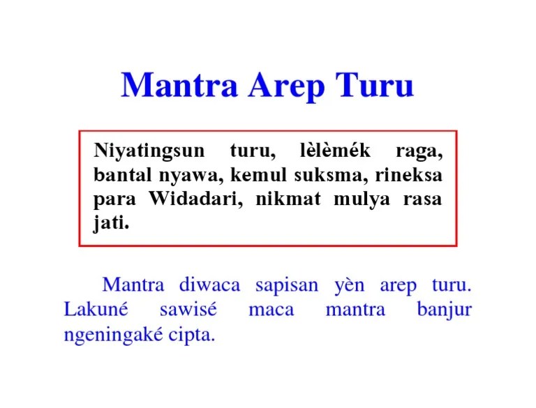 Mantra Arep Turu | PDF