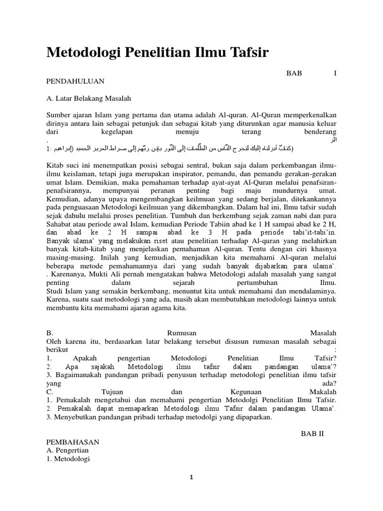 Namun sayangnya, amhar rasyid kurang berhasil menangkapnya secara . Metodologi Penelitian Ilmu Tafsir Pdf