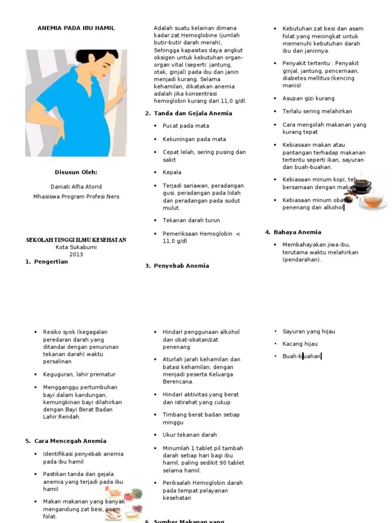 Leaflet Anemia Pada Ibu Hamil | PDF