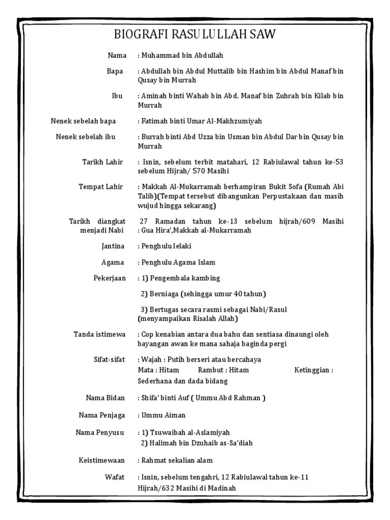 Biografi Rasulullah Saw | PDF