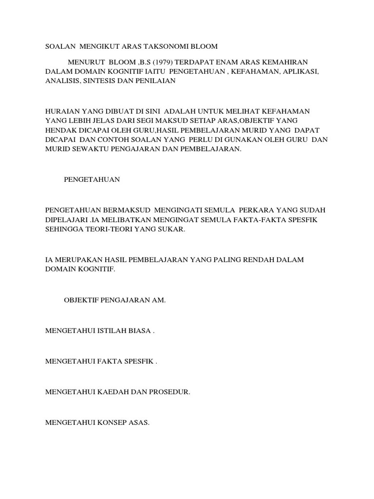 Tugasan 2 pelajar dikehendaki menulis contoh objektif 6 aras taksonomi bloom contoh objektif 6 aras taksonomi bloom berdasarkan: Soalan Mengikut Aras Taksonomi Bloom Pdf