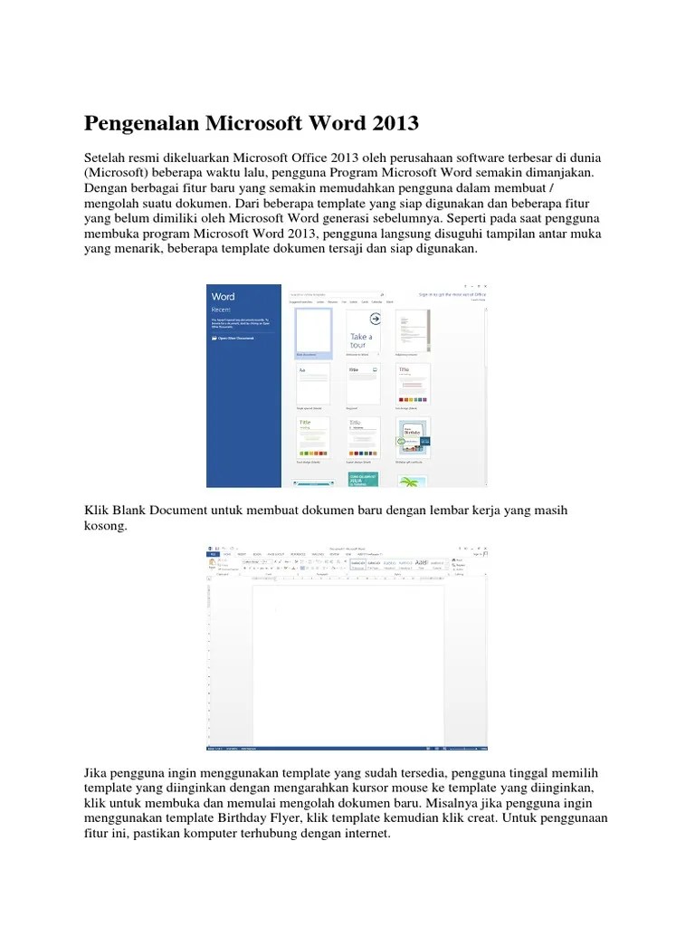 Pengenalan Microsoft Word 2013 PDF | PDF