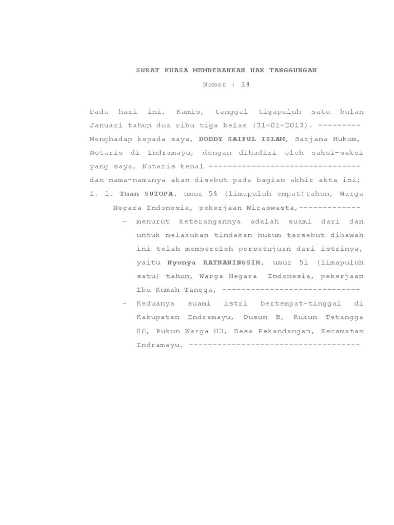 Contoh surat kuasa pengambilan risalah lelang surat surat kuasa bahasa. Contoh SKMHT
