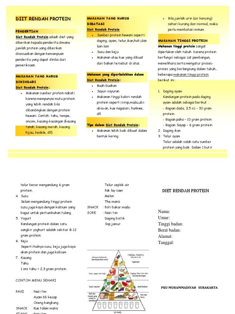 Liflet Rendah Protein | PDF