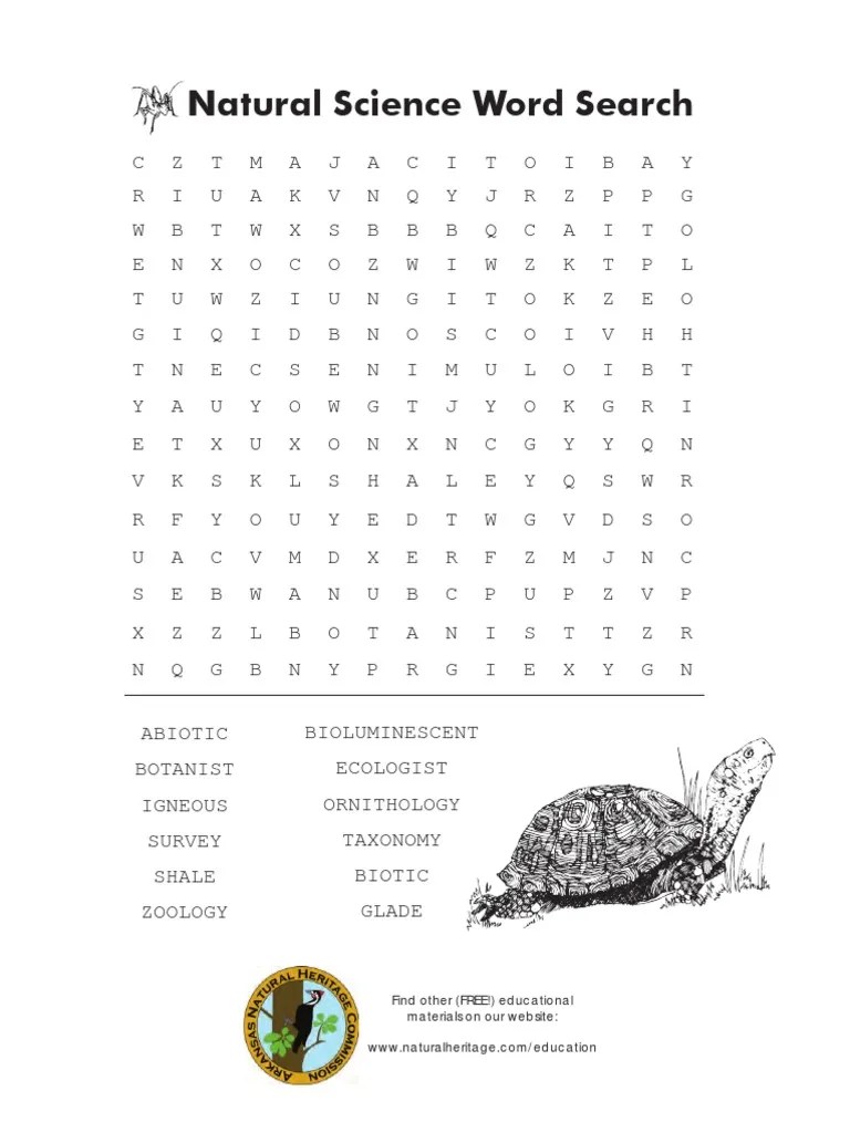 natural science word search ecology rock geology